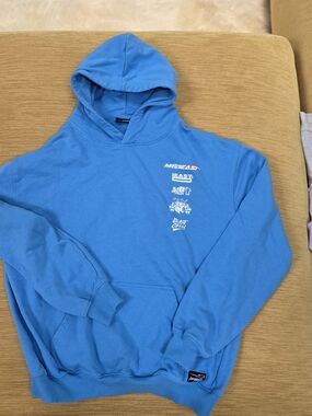 Mr. Beast Large Blue Graphic Pullover Hoodie - Men's Casual Hoodie